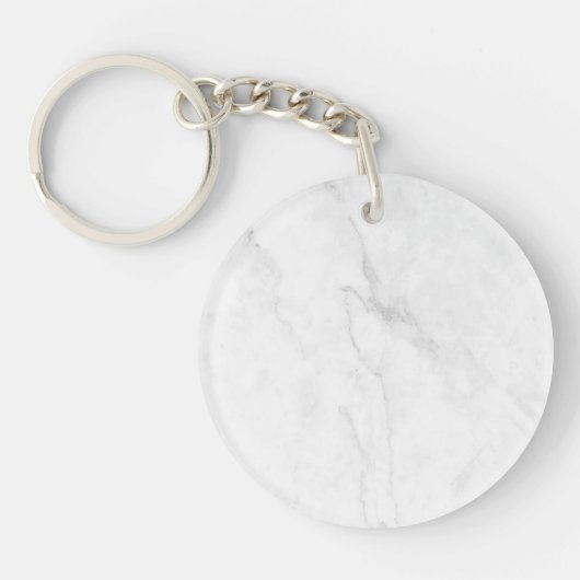 Wit Marmer Sleutelhanger (Voorkant)