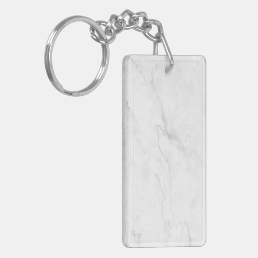 Wit Marmer Sleutelhanger (Voorkant Links)