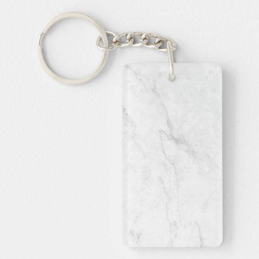 Wit Marmer Sleutelhanger (Voorkant)