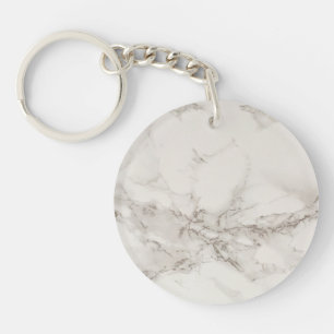 Wit marmer sleutelhanger