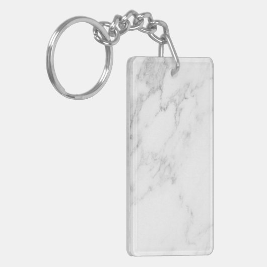 Wit Marmer Sleutelhanger (Voorkant Links)