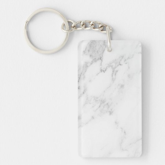 Wit Marmer Sleutelhanger (Voorkant)