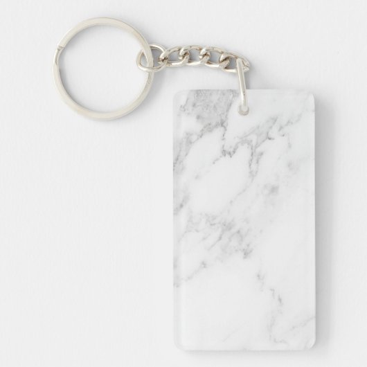 Wit Marmer Sleutelhanger (Voorkant)