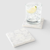 Wit marmer stenen onderzetter (Zijkant)