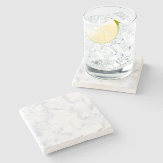 Wit marmer stenen onderzetter (Zijkant)
