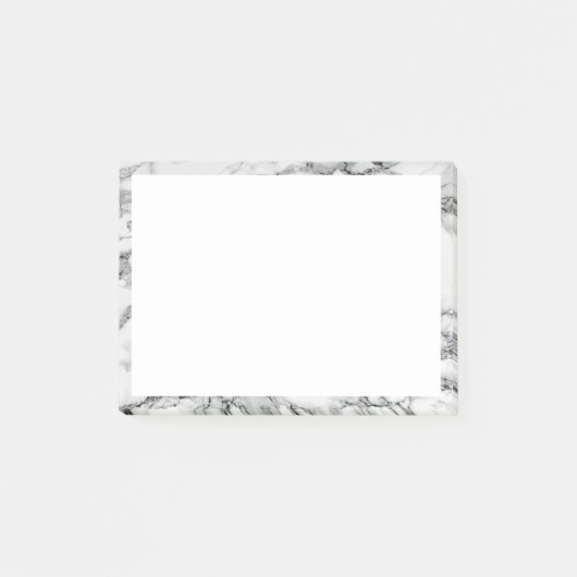 Wit Marmer Sticky Notes Modern Lijst Design (Voorkant)