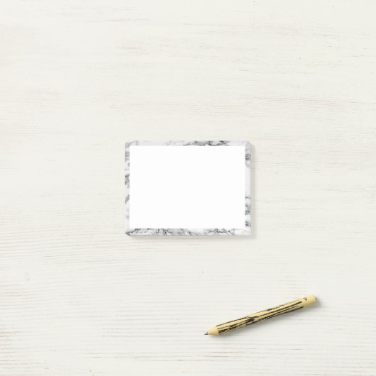 Wit Marmer Sticky Notes Modern Lijst Design (Op bureau)