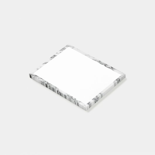 Wit Marmer Sticky Notes Modern Lijst Design (Schuin)