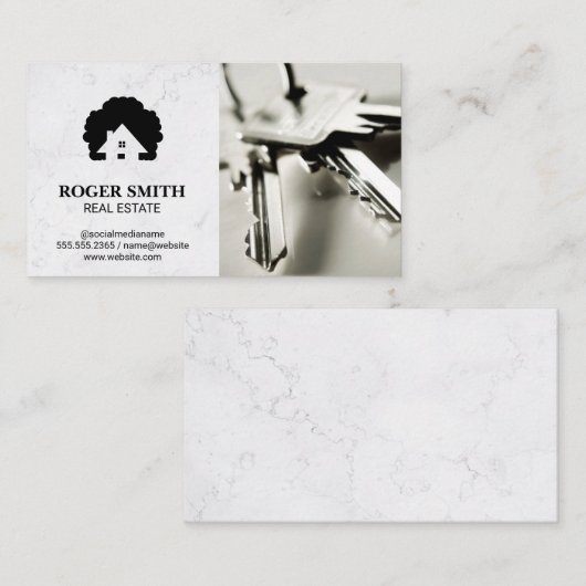 Wit Marmer | Toetsen Visitekaartje (Voorkant / Achterkant)