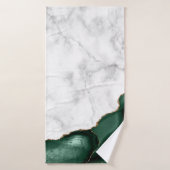 Wit Marmer Verguld Smaragdgroen Agaat Badhanddoek (Badhanddoek)