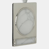 Wit Marmer Verzilverd Banner Ornament (Rechts)