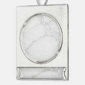 Wit Marmer Verzilverd Banner Ornament (Links)