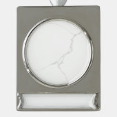 Wit Marmer Verzilverd Banner Ornament (Voorkant)