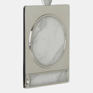 Wit Marmer Verzilverd Banner Ornament