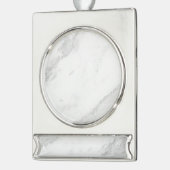 Wit Marmer Verzilverd Banner Ornament (Links)