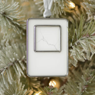 Wit Marmer Verzilverd Omlijst Ornament