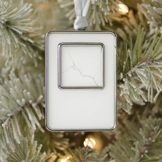 Wit Marmer Verzilverd Omlijst Ornament (Boom)