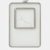 Wit Marmer Verzilverd Omlijst Ornament (Voorkant)