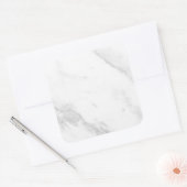Wit Marmer Vierkante Sticker (Envelop)