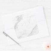 Wit Marmer Vierkante Sticker (Envelop)