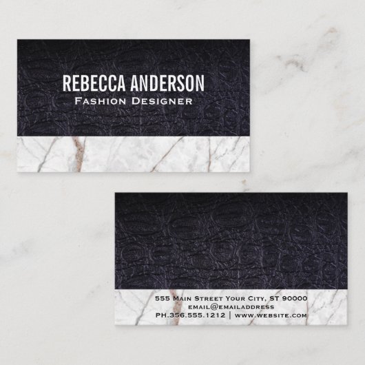 Wit Marmer Visitekaartje (Voorkant / Achterkant)