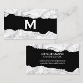 Wit Marmer | Visitekaartje met gescheurd effect (Voorkant / Achterkant)
