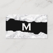 Wit Marmer | Visitekaartje met gescheurd effect (Voorkant)