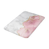 Wit Marmer Zacht Roze Agate Goud Glitter Badmat (Gekanteld)