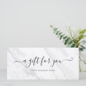Wit Marmer Zakelijk Cadeaubon Elegant (Staand voorkant)