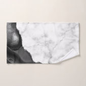 Wit Marmer Zwart Agaat Zilver Glitter Handdoek (Handdoek)