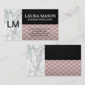 Wit Marmer | Zwart gaas | Roze tegels Visitekaartje (Voorkant / Achterkant)