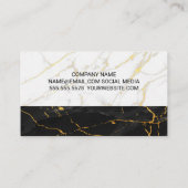 Wit Marmer | Zwart Goud Marmer Visitekaartje (Achterkant)