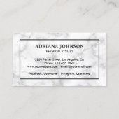 Wit Marmer Zwart Naaimachine Mode Stylist Visitekaartje (Achterkant)