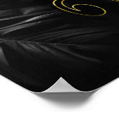 Wit Marmer - Zwarte Abstracte Gastboek Poster (Hoek)