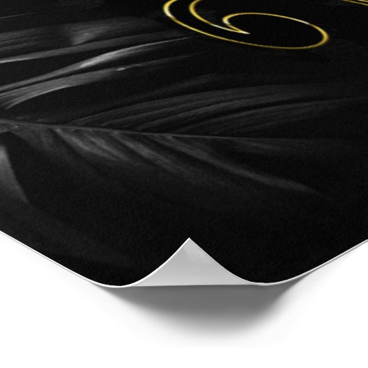 Wit Marmer - Zwarte Abstracte Gastboek Poster (Hoek)