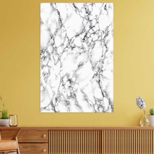 Wit marmeren canvas print (Insitu (Woonkamer))