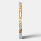 Wit marmeren chic gouden glinsterend monogram Case-Mate iPhone case (Achterkant / Links)