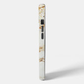Wit marmeren chic gouden glinsterend monogram Case-Mate iPhone case (Achterkant / Links)