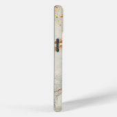 Wit marmeren chic gouden glinsterend monogram Case-Mate iPhone case (Achterkant / Rechts)