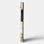 Wit marmeren chic gouden glitter monogram Case-Mate iPhone case (Achterkant / Links)