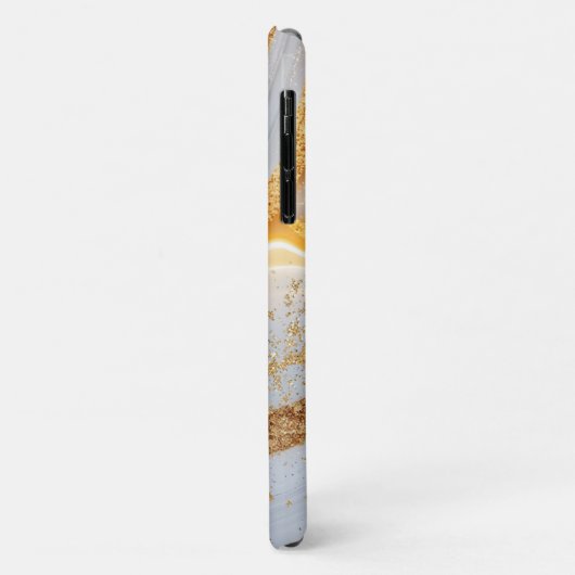 Wit marmeren chic gouden glitters monogram Case-Mate iPhone case (Achterkant/links)