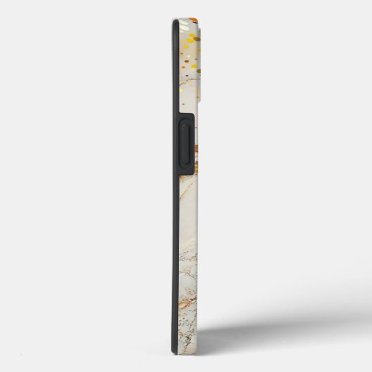 Wit marmeren chic gouden glitters monogram Case-Mate iPhone case (Achterkant / Rechts)