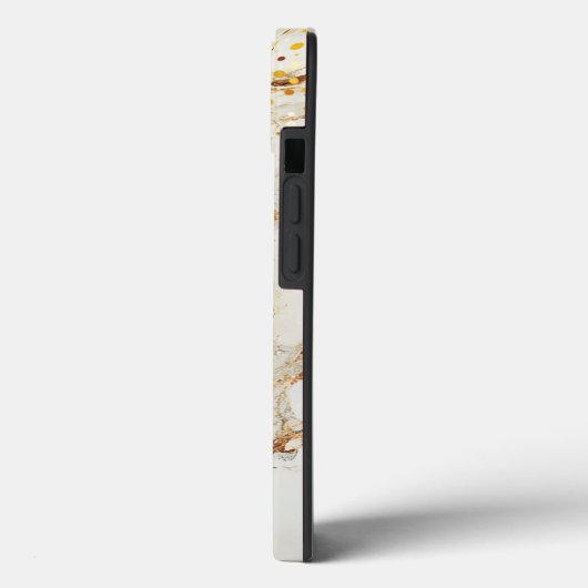 Wit marmeren chic gouden glitters monogram Case-Mate iPhone case (Achterkant / Links)
