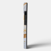 Wit marmeren chic gouden glitters monogram Case-Mate iPhone case (Achterkant / Links)