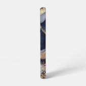wit marmeren chic gouden glitters monogram samsung galaxy hoesje (Linkerkant)