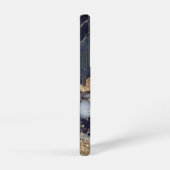 wit marmeren chic gouden glitters monogram samsung galaxy hoesje (Rechterkant)