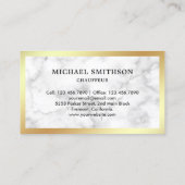 Wit Marmeren Gouden Auto Professionele Chauffeur Visitekaartje (Achterkant)