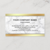 Wit Marmeren Gouden Folie Vastgoed Foto Realtor Visitekaartje (Achterkant)