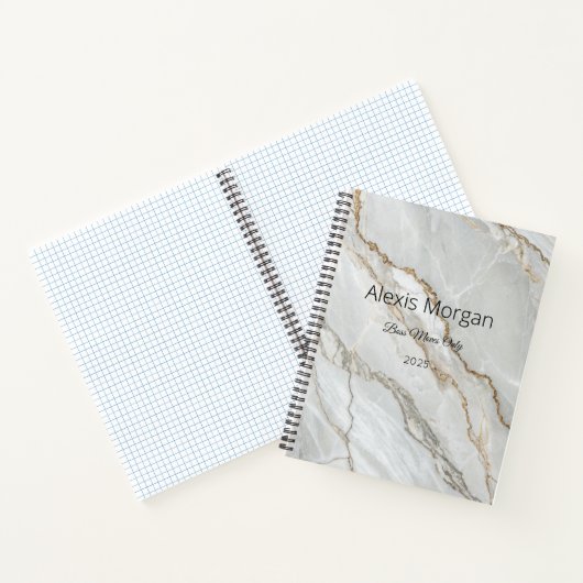 Wit marmeren gouden Notitieboek (Binnen)