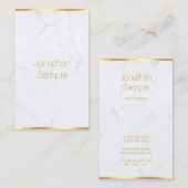 Wit Marmeren Gouden Tekst Moderne Professionele El Visitekaartje (Voorkant / Achterkant)